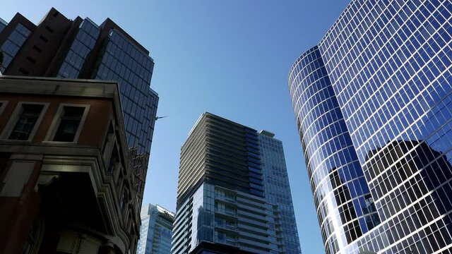 Modern business building in downtown Vancouver BC Canada with 4k resolution
