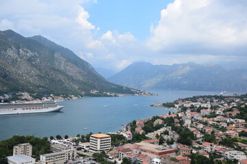 Fototapeta na wymiar The bay of Kotor in Montenegro