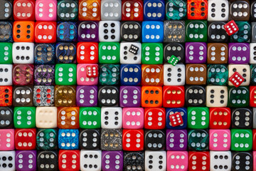 lucky dice six, luck concept ,Dice game — one of the oldest games. The tool for the game is cubes...