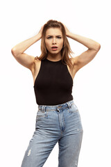 angry frustrated young woman