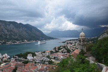 Fototapeta na wymiar The bay of Kotor in Montenegro