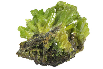 pyromorphite from Guangxi, China isolated on white background