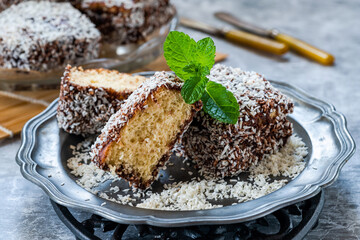 Lamington cake squares
