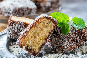 Lamington cake squares