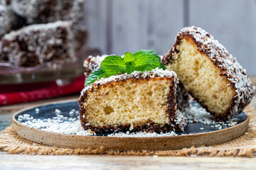 Lamington cake squares