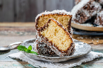 Lamington cake squares