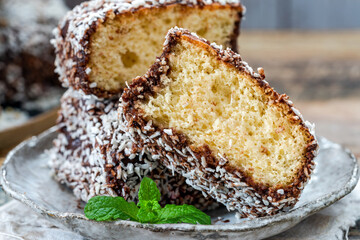 Lamington cake squares