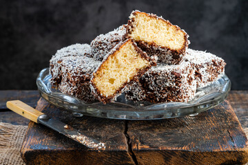 Lamington cake squares