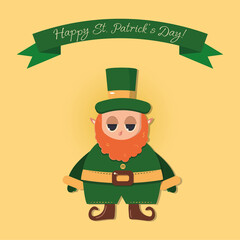 Funny leprechaun for St. Patrick's Day. Happy Holidays everyone! Good luck to all!