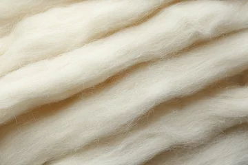 Foto auf Alu-Dibond Soft white wool texture as background, closeup © New Africa