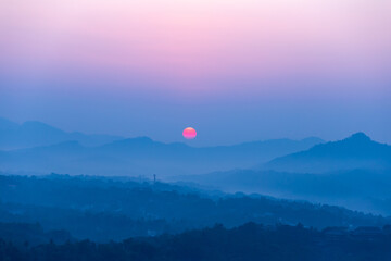 Sunrise sunset in tropical Sri Lanka