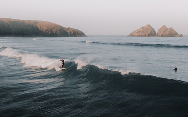 Cornish coastal surfer