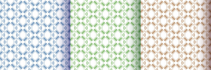 Set of three geometric pattern background