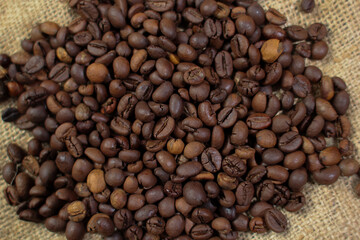 variety of roasted arabica and robusta coffee beans from Indonesia,