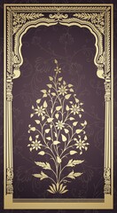 Obraz premium wedding card design, paisley floral pattern , India 