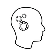 Man head mind thinking vector icon color editable