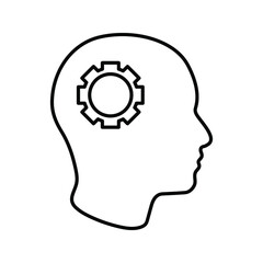 Man head mind thinking vector icon color editable