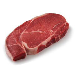 Closeup view of Fresh Raw Beef Top Sirloin Steak Sirloin Cut Meat in Isolated White Background 