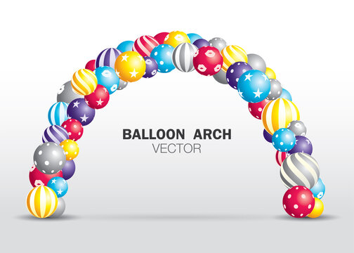 cute balloon arch graphic vector.