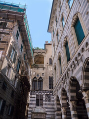 Genoa Italy is a city full of wonderful architecture and historic palaces.These contrast with the narrow alleys in the old city. Statues and churches  are everywhere. It is a city that needs exploring