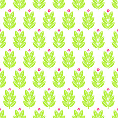 plant with pink flower seamless repeat pattern
