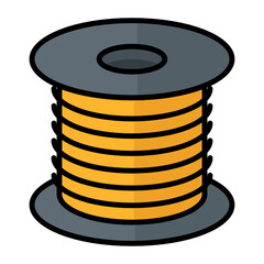 3d printer filament roll concept vector color icon design, additive manufacturing Symbol on white background