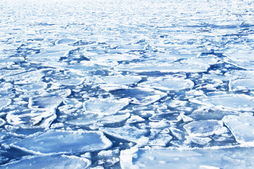 frozen sea with piece of ice