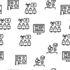 Industrial Process Vector Seamless Pattern Thin Line Illustration