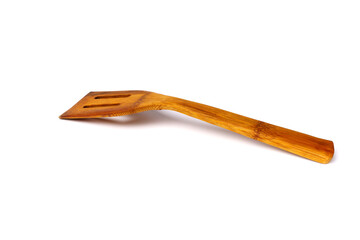 Wooden kitchen spatula isolated on white