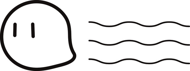 とても可愛い火の玉おばけのベクターイラスト