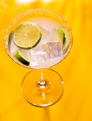 Colorful cocktails on the bar table in restaurant.