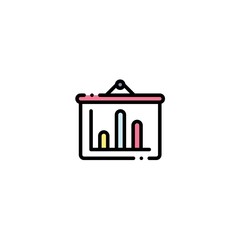 flat colored diagram icon. blue, red, yellow, green, purple, modern information, vector illustration. 30x30 Pixel Perfect Editable Stroke application