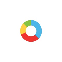 flat colored diagram icon. blue, red, yellow, green, purple, modern information, vector illustration. 30x30 Pixel Perfect Editable Stroke application