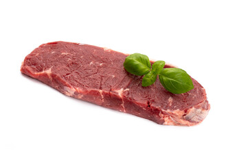 Fresh raw  steaks isolated on white background.................