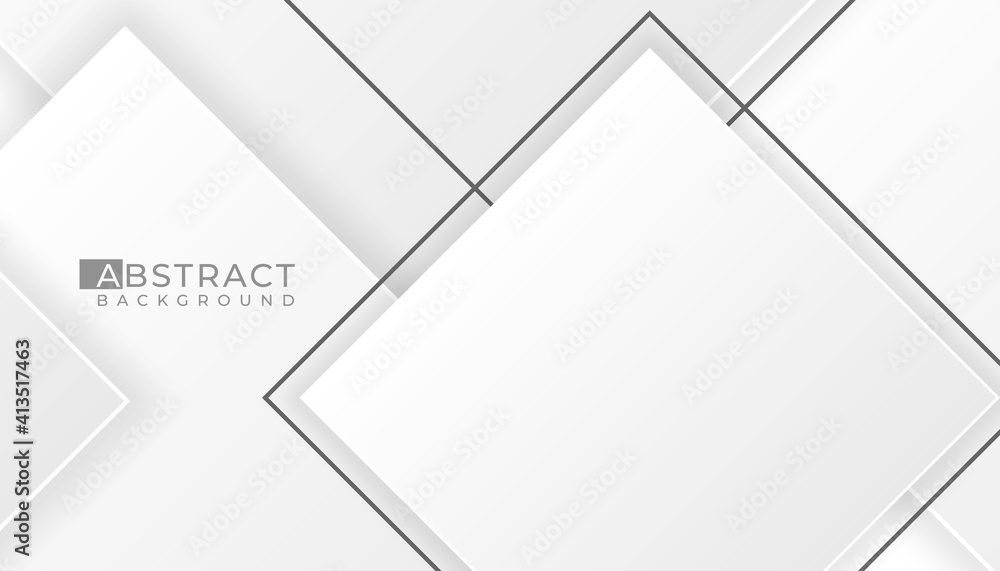 Wall mural abstract background 3d with white grey smooth colour gradient, shape with shadow isolated white back