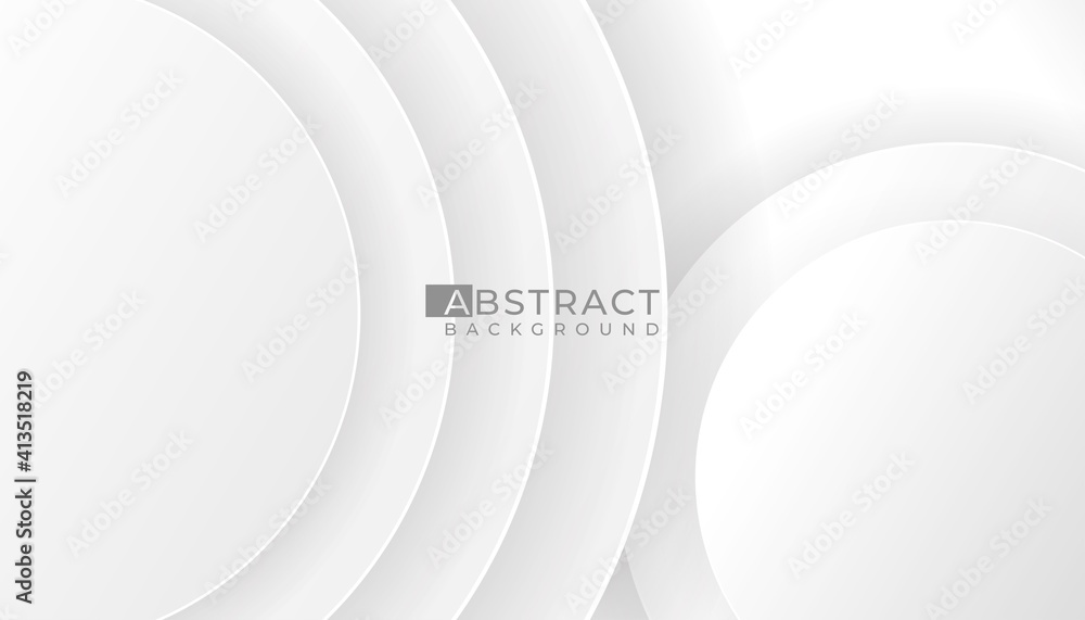 Wall mural abstract background 3d with white grey smooth colour gradient, circle with shadow isolated white bac