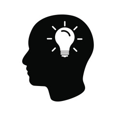 Idea hand drawn symbol on white background color editable