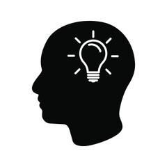 Idea hand drawn symbol on white background color editable