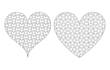 Jigsaw puzzle heart outline