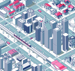 New isometric city vector B & Red integration
