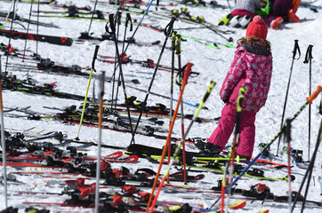 Winter sports in Austria, Feuerkogel ski area (Ebensee, Salzkammergut, Gmunden district, Upper...