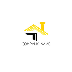 logo for housing agency with simple and elegant style with orange derivative line symbol