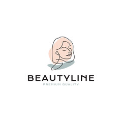 woman logo vector icon illustration line outline monoline