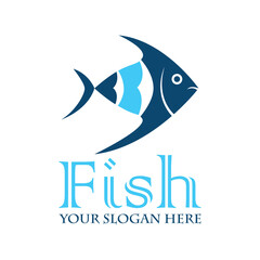 fish logo with text space for your slogan tagline. vector illustration