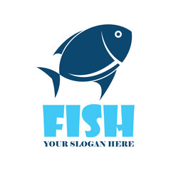 fish logo with text space for your slogan tagline. vector illustration
