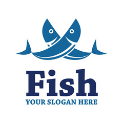 fish logo with text space for your slogan tagline. vector illustration