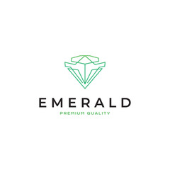 emerald logo vector icon illustration line outline monoline