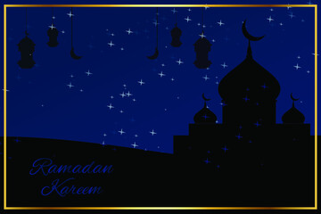 Ramadan nuanced mosque background illustration design