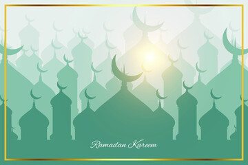 Ramadan nuanced mosque background illustration design