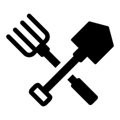 
Digging tools in glyph icon, editable vector 
